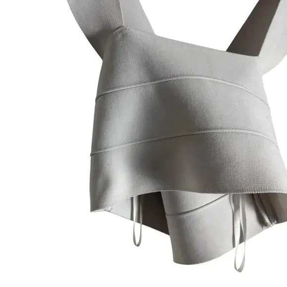Herve by Herve Leger White Bandage Crisscross Sleeveless Crop Top Size Small - Picture 8 of 14